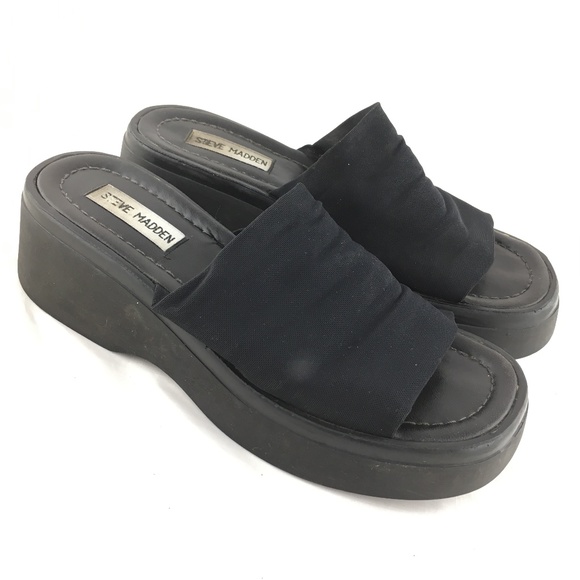 90s black slide sandals